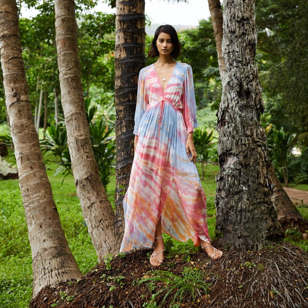 Young Fabulous & Broke Meadow Tie Dye Maxi Dress in Bahama Wash